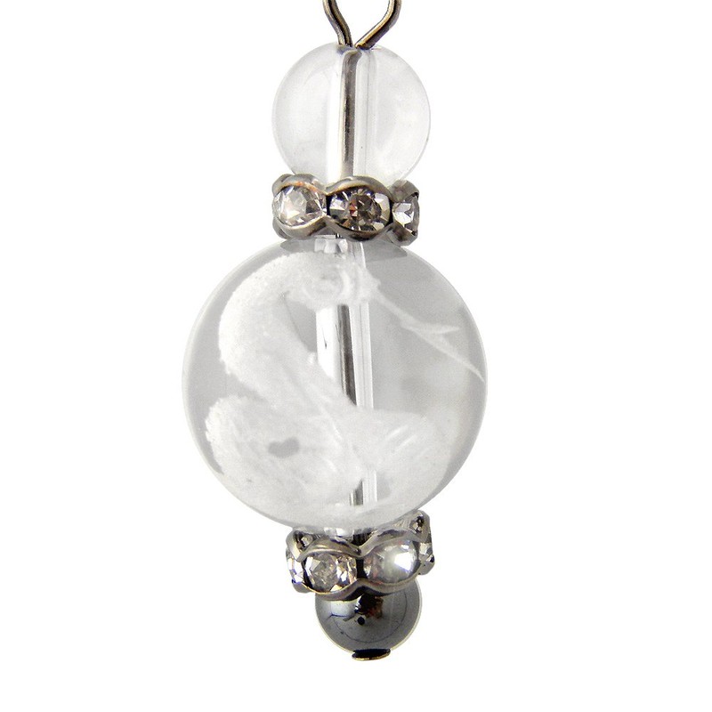 Power Stone Snake Crystal Leather Strap (White Snake 0.5 inch
