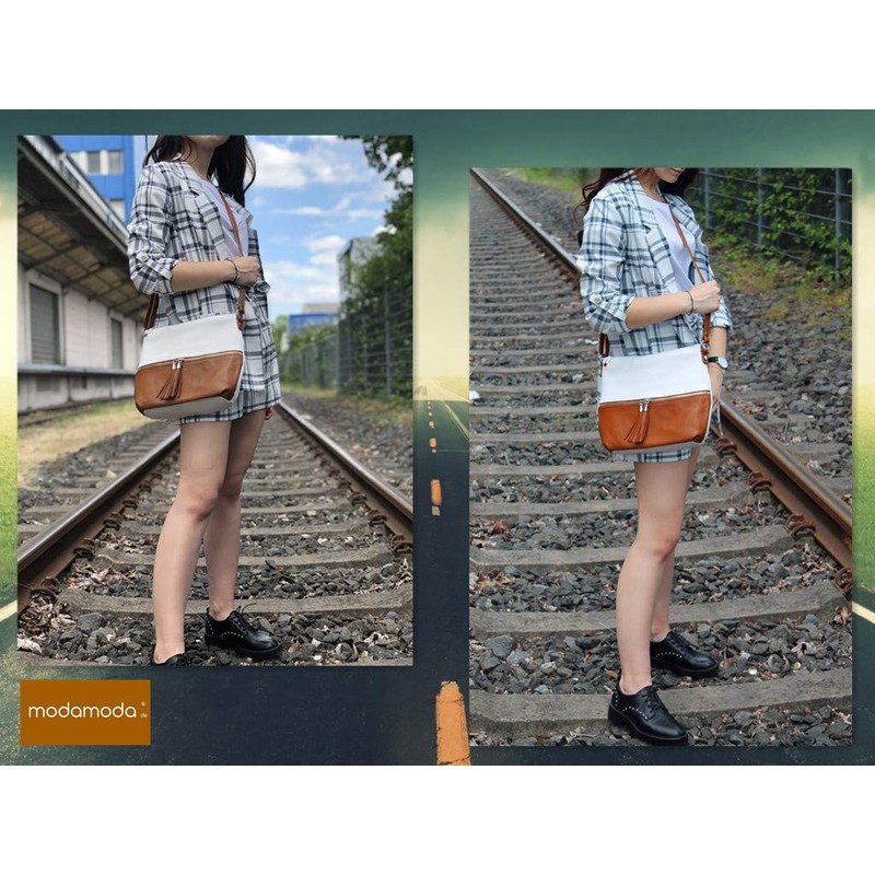 modamoda de T159 Women's Leather Shoulder Bag Medium Handmade in