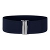 Black Butterfly 3 Inch Elastic Vertical Buckle Waist Belt (Midnight