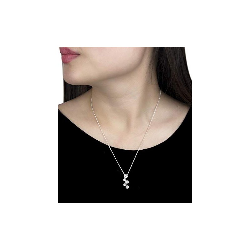 Tuscany Silver Five White Cubic Zirconia Bubble Pendant