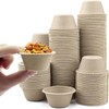SAHENITEANA Bagasse Fiber Souffle Cups, 100% Biodegradable, Mini Paper Disposable