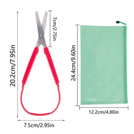 HOMEJOY Pack of 3 Loop Scissors with Handle, Self-Opening Safety Scissors, Self-Opening Scissors, Suitable for Children, Adults, for Special Needs, Paper Work, Sewing Crafts, Crafts