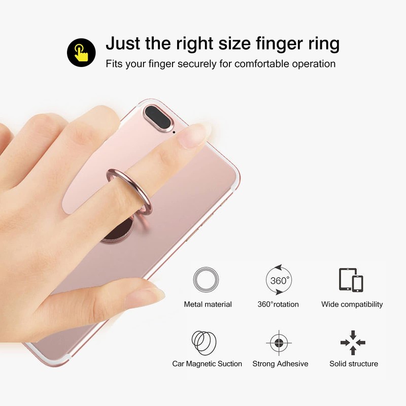 [2 Pack] Small Round Sparkling Cell Phone Ring Holder Stand,360