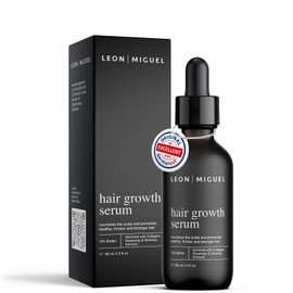 Leon Miguel Hair Growth Serum - Biotin 5% & Ginseng for Faster Hair Growth - Stop Hair Loss, Stronger & Thicker Hair, Anti-Hair Loss Serum for Men & Women - Vegan, Paraben-Free, 60 ml