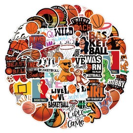 50-Piece Basketball Sticker Set, Waterproof Stickers, Sticker Pack, Decals, Suitable for Suitcases, Cars, Bicycles, Motorcycles, Helmets, PCs, Snowboards