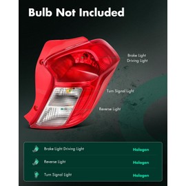 SCITOO Tail Light Assembly Fit 2016-2022 for Chevy Spark Chrome Housing Red Right Tail light 42607404