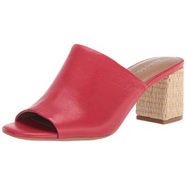 Aerosoles Women's Erie Heeled Sandal, Red Leather, Medium