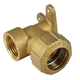 Agora-Tec Brass Fitting Angle 90 Degree 20 mm to 1/2 Inch Female (18.7 mm) for PE Pipe 20 mm for Wall Mounting