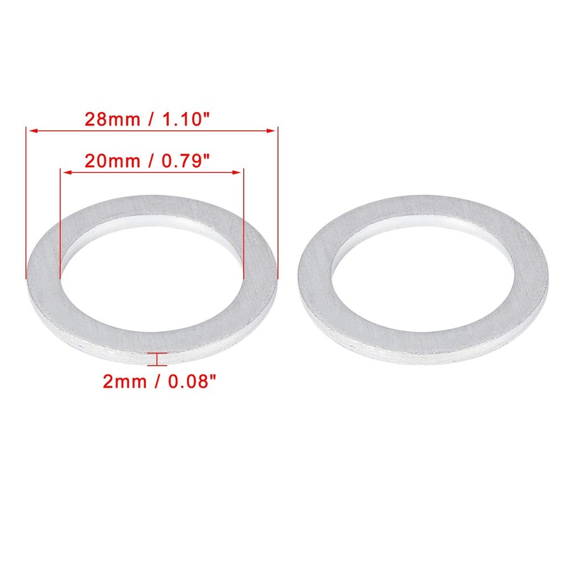 X AUTOHAUX Drain Washer Oil Drain Gasket Fits M20 94109-20000