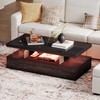 ChooChoo Modern LED Coffee Table, High Glossy Center Table with