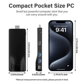 Mini PC Stick Fanless, Micro Computer Stick Pentium N4200 4GB 64GB eMMC (1.1 GHz), Small PC, USB3.0 X 2 Gigabit Ethernet 4K 60Hz, WiFi BT 5.0 HDMI 2.0 for Business Industrial IOT Media, Office