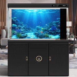 Underwater Aquarium Background Coral Reef Tropical Fish Terrarium Background Deep Blue Ocean Sea Sunbeams Aquatic Plants Fish Tank Backdrop Poster Wallpaper Decorations Vinyl 36x20in