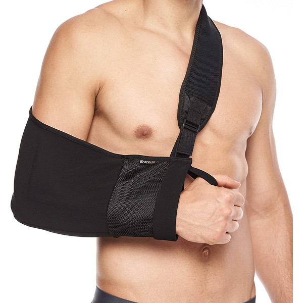 Arm Sling for Shoulder Injury by BraceUP for Women and Men - Rotator Cuff Torn, Wrist and Elbow Surgery with Adjustable Padded Arm Support Straps