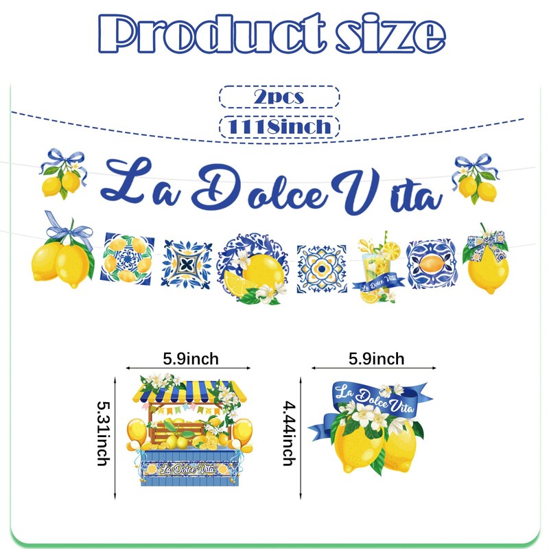 EUOYUFO 10pcs La Dolce Vita Party Decorations Include Lemon Citrus