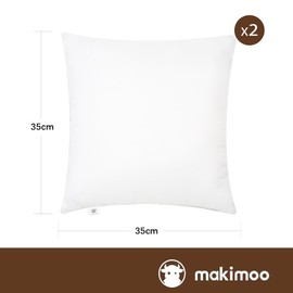 Makimoo Pillow Set of 2, 35 x 35 cm, Cushion for Bed and Decorative Cushion, Polyester Inner Cushion, Filling Cushion for Sofa Cushion, Decorative Cushion