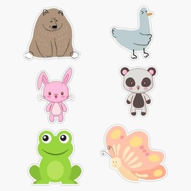 Cute Animals # 3 Sticker Bumper Sticker Vinyl Decal 5"