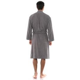 TowelSelections Mens Robe, Cotton Terry Cloth Bathrobe, Soft Bath Robe for Men Large-X-Large Cloudburst