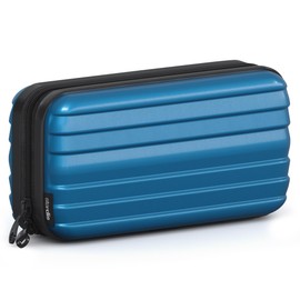 stardis Kosmetiktasche Hartschalen Kulturtasche Hardcase Damen Herren Kulturbeutel Kofferform Flight-Beautycase Wasserdicht Mini-Koffer Optik Waschbeutel Frauen, Männer, Kinder perlnacht-blau