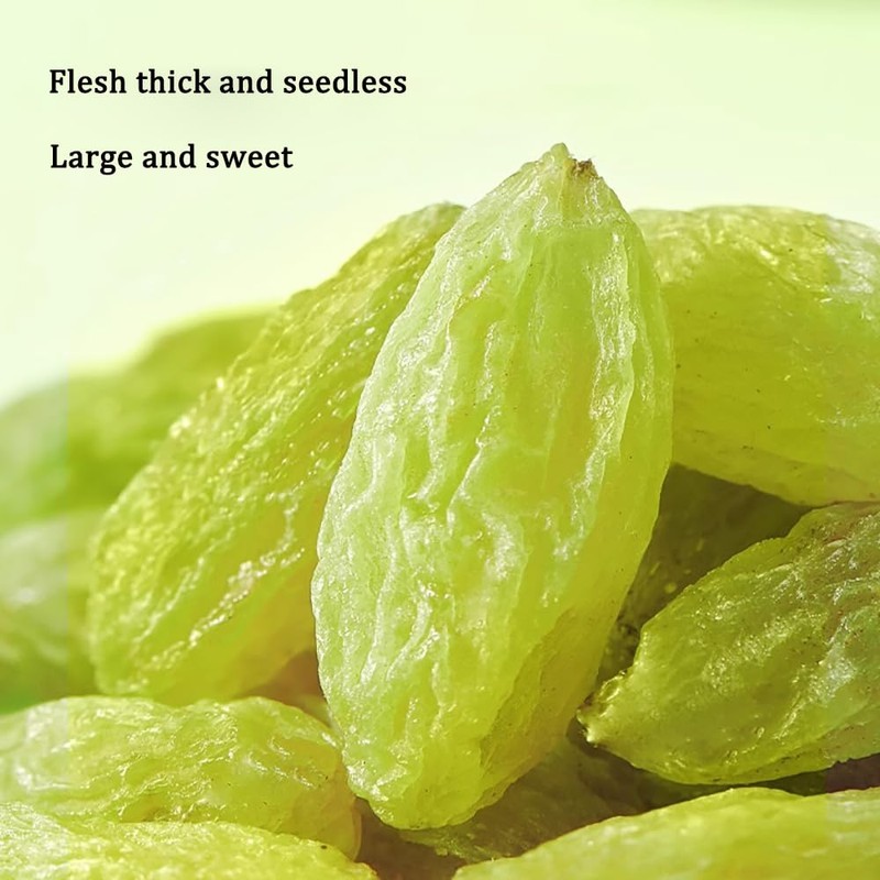 Green Raisins,Premium Seedless Dried,No Added Sugar,Jumbo Seedless Raisins Great Snacks