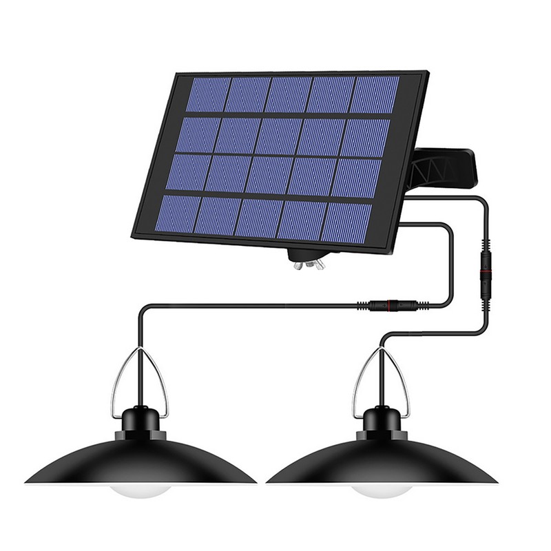 Solar Powered Pendants Light with Adjustable Panel Auto ON/OFF Lighting