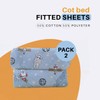 Indus Textiles 2 Pack Cot Bed Fitted Sheets Easy Care