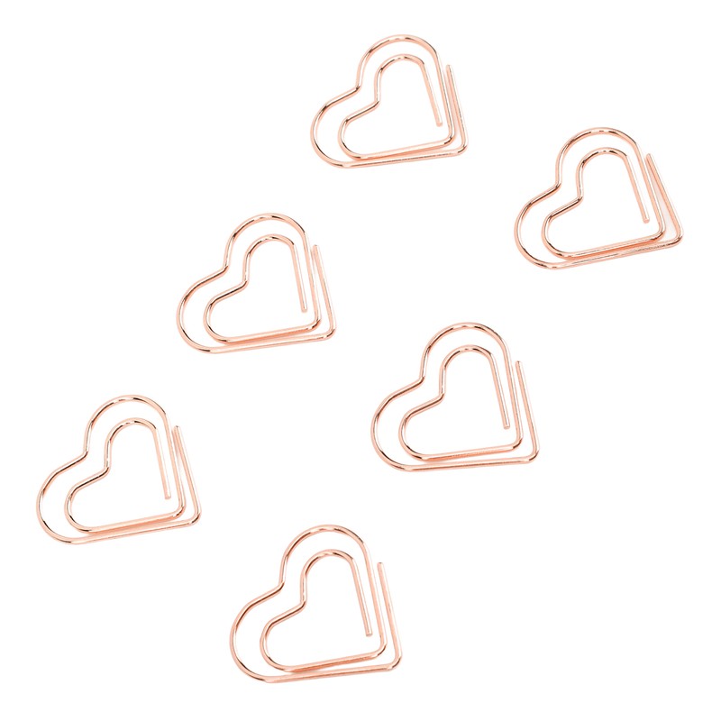 100pcs Heart Shape Paper Clips Cute Metal Paper Clips Portable