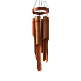 Ankinte Classic Bamboo Wind Chimes with Circle Top, Wood Wooden Wind Chimes Outdoor, Deep Tone Soothing Sound (27)