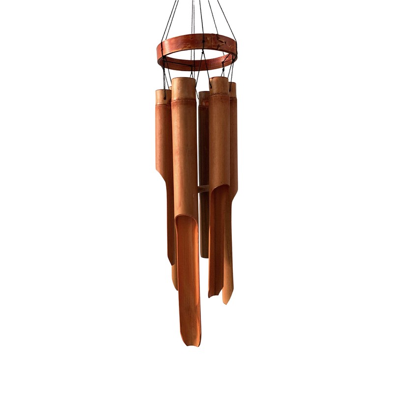 Ankinte Classic Bamboo Wind Chimes with Circle Top, Wood Wooden
