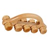 Ipetboom 2pcs Handheld Massage Roller Ball Wooden Neck Massager Heat