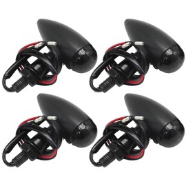 DUZFOREI 4PCS Bullet Smoke Lens Amber Turn Signal Flash Indicator, Replacement for Cruiser Motorcycles, Bobbers and Choppers and More, Aluminum