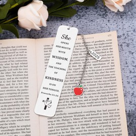 Teacher Appreciation Gifts for Women, Christmas Thank You Gifts for Teacher Bible Verse, Teacher Christmas Stocking Stuffers Bookmark Gifts, Religion Bookmark for Teacher Primary Middle High Students