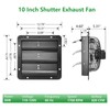 Aibabcue Shutter Exhaust Fan with Thermostat & Speed Control, 820