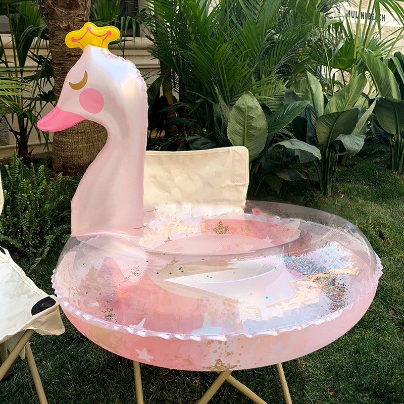 Inflatable Swimming Ring with Sequins Thickened PVC Kids Pool Float