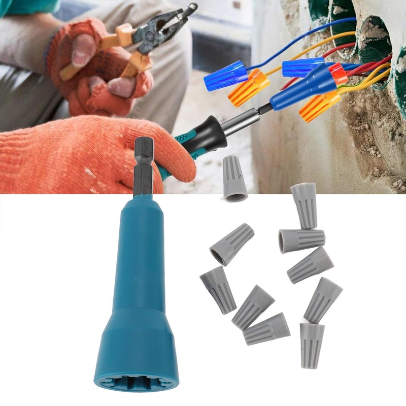 Rotating Wire Twister with 10 Caps High Speed Steel Shank