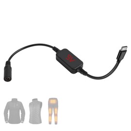 Smarkey 9V Heated Jacket Battery Step-Up Adapter Charger Cable TypeC to DC3.5/4.0mm for 7.4V 8.4V Heated Jackets, Heated Hoodies and Heated Vests (Not for 12V Heated Gear)