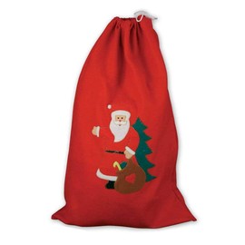 KarnevalsTeufel Felt Santa Sack with Santa Claus Motif, Gifts, Christmas