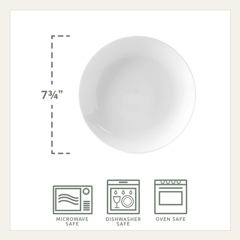Everyday White Coupe Set of 4 Salad Plates, 7.75 inch
