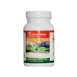 Moringa 400 mg and Neem Leaf 500 mg Capsules - 120 Count Fresh Organic