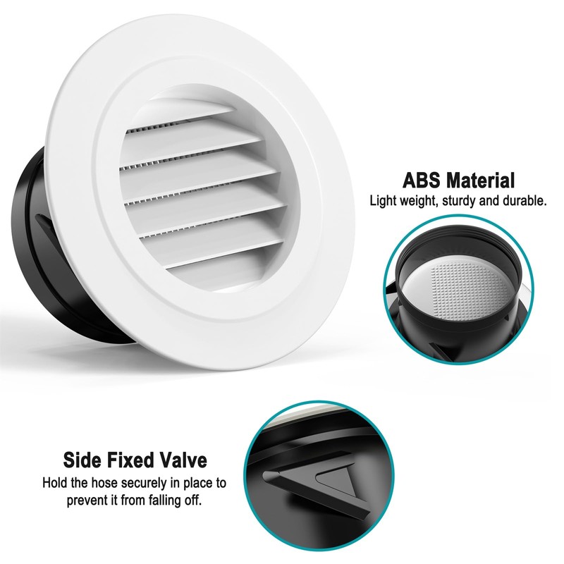 HG Power Soffit Vents 4 inch, Round Vent Cover with