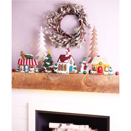 MerryStockings Mantel Series™ Collectible Classic Village Felt Kit – DIY Christmas Village Craft with Pre-Stamped Felt, Sequins, Beads & Instructions – Handmade Holiday Décor – Made in USA