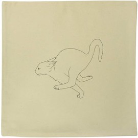 Azeeda 40cm x 40cm 'Running Scared Cat' Canvas Cushion Cover (CV00043722)