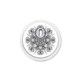 MySweetStitch Freestyle Libre 3 Sensor Stickers, Set of 4, Mandala, with Ventilation Hole, Made in Germany