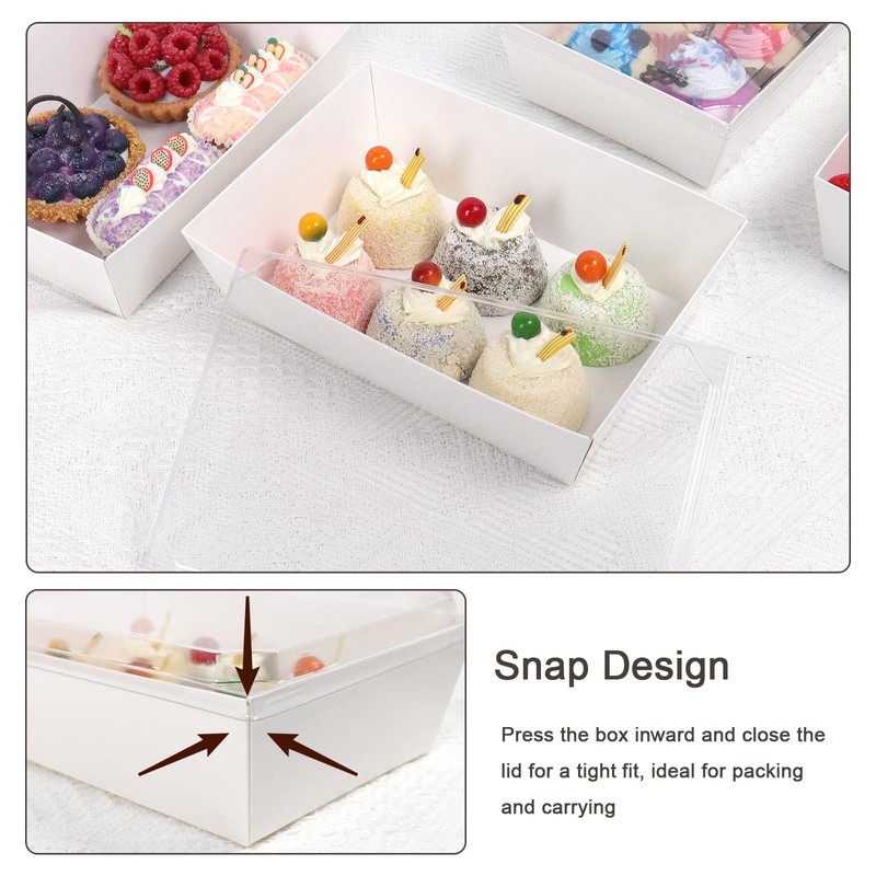 DeziWood 8 x 6 Inch Paper Charcuterie Boxes with Clear