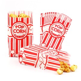 Zahaat 500 Pcs 1 OZ Popcorn Bags Red and white Bulk Popcorn Bags for individual servings Small Paper Bag for Movie, Theater, Carnival Party, Decorations