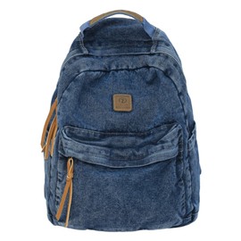 KAOBIO Vintage Aesthetic Denim Backpack for Women Men Grunge Y2k Travel Jeans Rucksack College Retro Lightweight Daypack (Dark Blue)