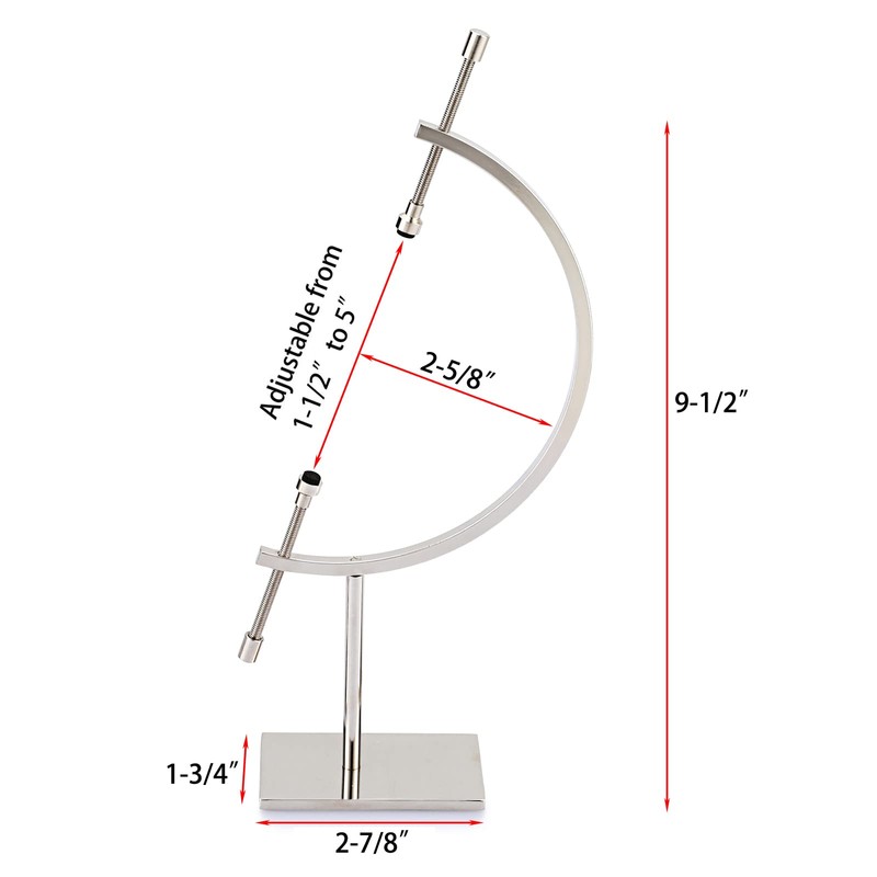 JUXYES Silver Toned Sphere Holder Caliper Stand, Hold 1-1/2 to