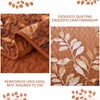 WONGS BEDDING Fall Burnt Orange Quilt Set Queen,Floral Botanical Leaves
