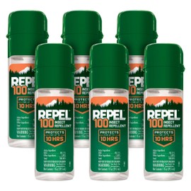 Repel 100 Insect Repellent, With DEET, 10-Hour Protection, 1-Ounce, (Pack of 6)