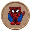 Spider Pig Costume Patrol Patch - 2" Diameter Round Embroidered