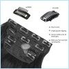 4PCS Black Hair Extensions Clip In Curly Hair Extensions Clip